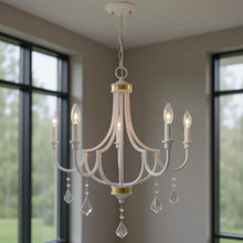 Load image into Gallery viewer, 27" Five Light Dimmable Chandelier With Shades - White

