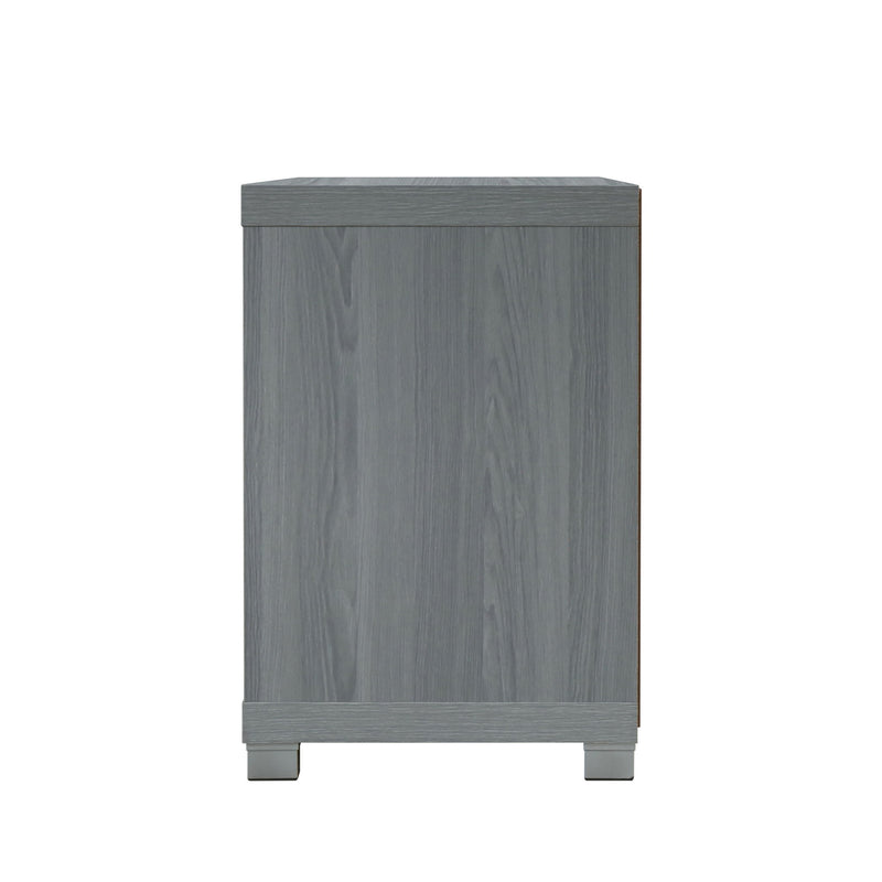 Wood Enclosed Open Storage TV Stand (724157) - Gray