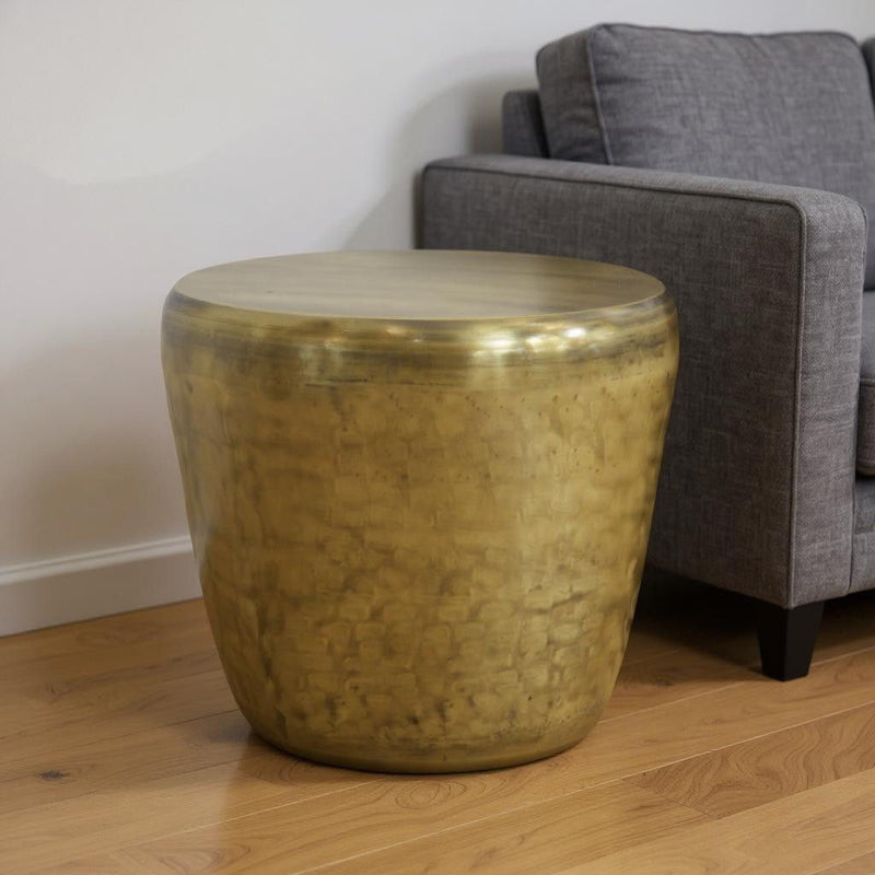 22" Metal Round End Table - Gold
