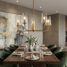 Load image into Gallery viewer, Dazzle - 5 Lights Chandelier With Clear Seeded Satin - Antique Brass / Clear / Gold
