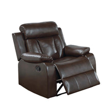Load image into Gallery viewer, Leatherette Recliner With Pillow Arms And Headrest For Living Room - Brown

