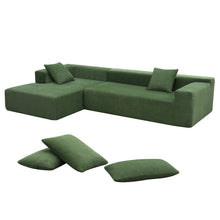 Load image into Gallery viewer, [VIDEO provided] [New] 109*68&quot; Modular Sectional Living Room Sofa Set, Modern Minimalist Style Couch, Upholstered Sleeper Sofa for Living Room, Bedroom, Salon, 2 PC Free Combination, L-Shape, Green
