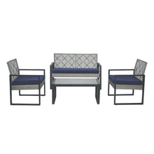 Load image into Gallery viewer, 4 Piece Patio Furniture Set With Acacia Wood Table Top And Cushions
