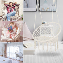 Load image into Gallery viewer, Macrame Hanging Hammock Chair, Rope Swing For Indoor And Outdoor Use
