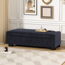 Load image into Gallery viewer, Textured Fabric Ottoman Bench With Hinged Lid
