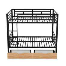 Load image into Gallery viewer, Full Size Convertible Bunk Bed With 2 Drawers Durable - Black
