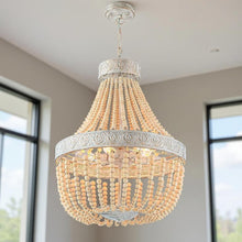 Load image into Gallery viewer, Candle Style Six Light Metal Dimmable Chandelier - Gold / White
