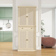 Load image into Gallery viewer, 4 Door Storage Cabinet With 1 Drawer And 4 Adjustable Inner Shelves - Natural
