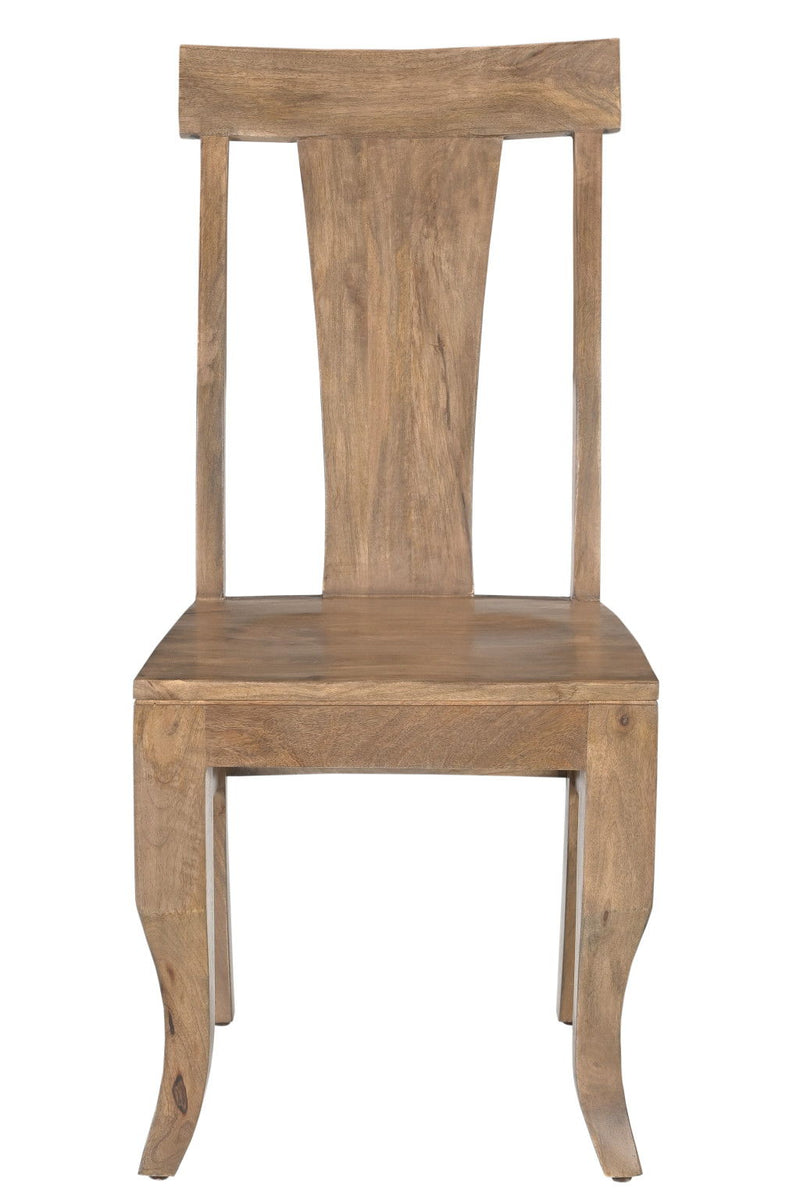 Solid Wood Slat Back Dining Side Chairs (Set of 2) - Brown
