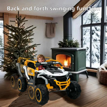 Load image into Gallery viewer, Ride On Models 12V Kids Electric Truck With Remote Control, Front &amp; Rear Suspension, 2 Seater UTV, Flashlights, Music Player - Yellow / White
