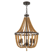 Load image into Gallery viewer, Candle Style Five Light Metal Dimmable Chandelier - Brown / Black
