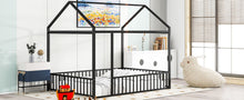 Load image into Gallery viewer, Metal Bed House Bed Frame With Fence
