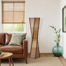 Load image into Gallery viewer, Floor Lamp With Black And Tan Twisted Cylinder Shade - Black
