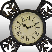 Load image into Gallery viewer, Heavy Duty Plastic Silent Analog Ornate Hexagon Wall Clock - Black / Silver
