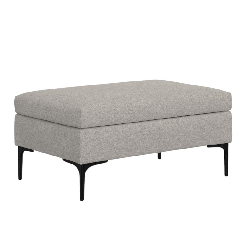 36" Upholstery Storage Ottoman - Black / Cloud