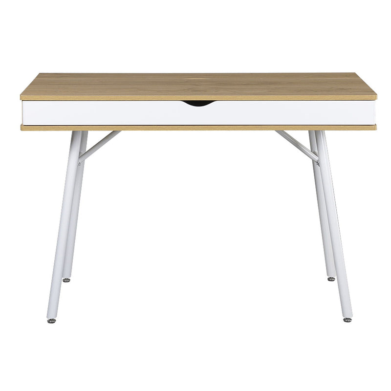 Stainless Writing Desk - Oak / White