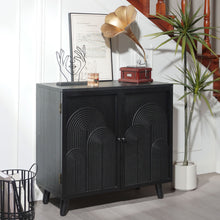 Load image into Gallery viewer, 2 Door Accent Cabinet Storage Cabinet With Adjustable Shelf - Black
