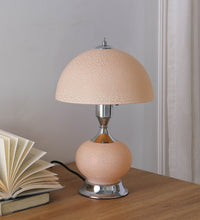 Load image into Gallery viewer, Bedside LED Table Lamp With Pink Bowl Shade - Silver
