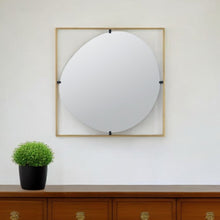 Load image into Gallery viewer, 32" Square Iron Framed Accent Mirror - Gold
