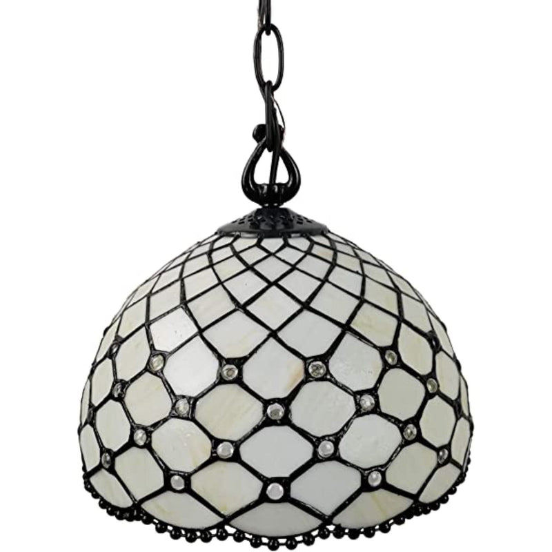 8" Unique Statement Glass Dimmable Chandelier With Shades - Black / White