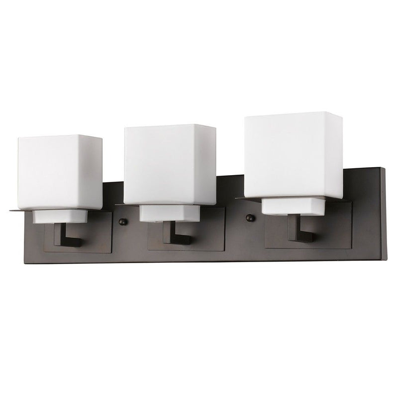 Metal And Glass Vanity Flush Mounted Sconce - Black And White