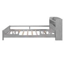 Load image into Gallery viewer, Wood Platform Bed With Built In LED Light, Storage Headboard And Guardrail
