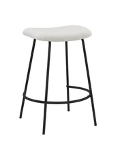 Load image into Gallery viewer, Faux Sherpa And Metal Backless Counter Height Bar Chairs (Set of 2) - White And Black
