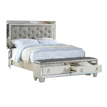 Load image into Gallery viewer, Glamorous Tufted Headboard Bed With Mirror Trim
