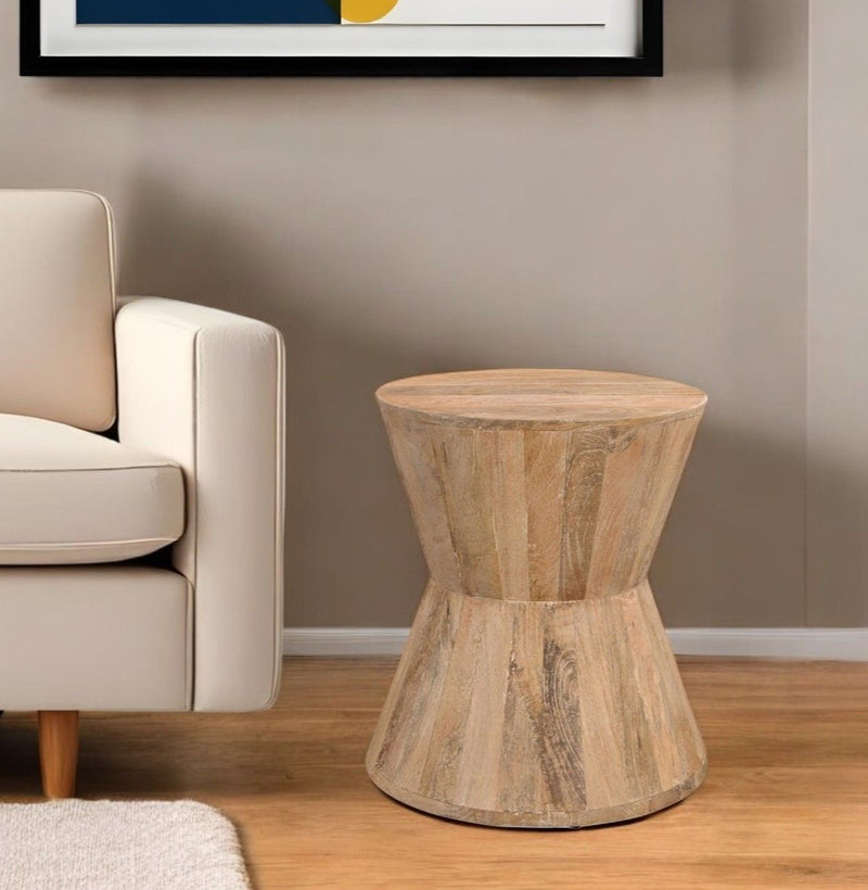 18" Wood And Wood Solid Wood Round End Table - Brown