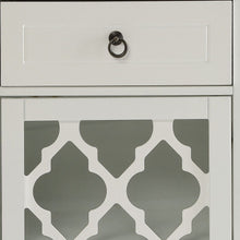 Load image into Gallery viewer, Fret Work Design Glass Door Cabinet - White
