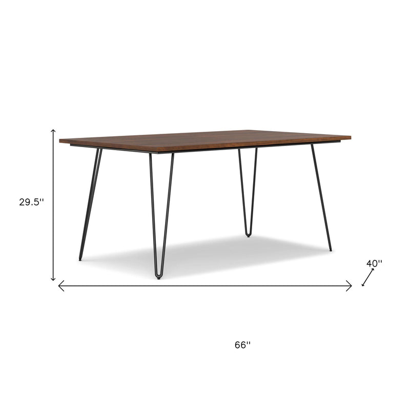 Wood Iron Dining Table - Walnut / Black