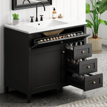 Load image into Gallery viewer, Bathroom Vanity With Sink, Cabinet With 3 Drawers And Adjustable Shelf
