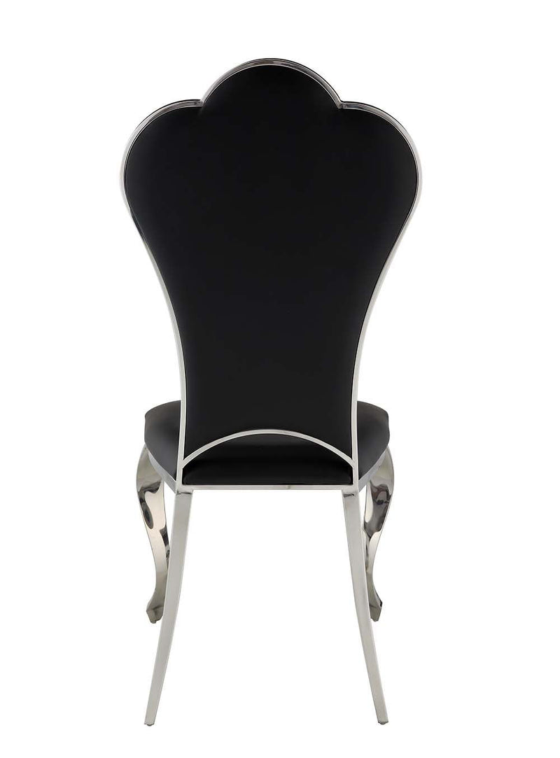 Faux Leather Upholstered Dining Side Chairs (Set of 2) - Black