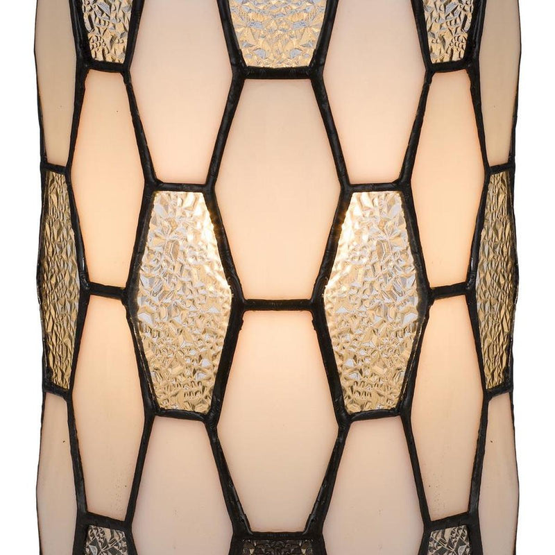 Abstract Tiffany Lamp With Cylinder Shade - Bronze