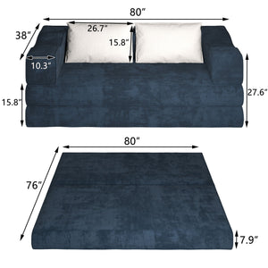 3 Seat Folding Floor Couch & King Size Bed Mattress