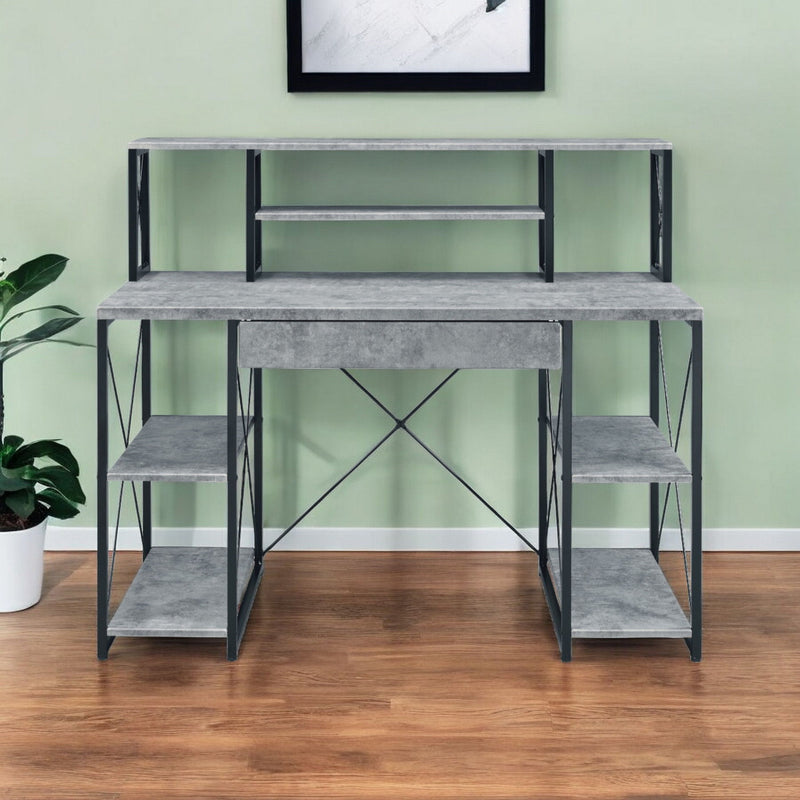 47" Computer Desk - Gray And Black