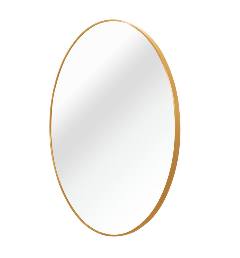 Aluminum Round Framed Bathroom Vanity Mirror (756052) - Gold