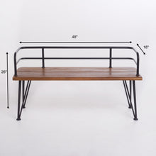 Load image into Gallery viewer, Outdoor Bench With Powder Coated Iron Frame - Teak

