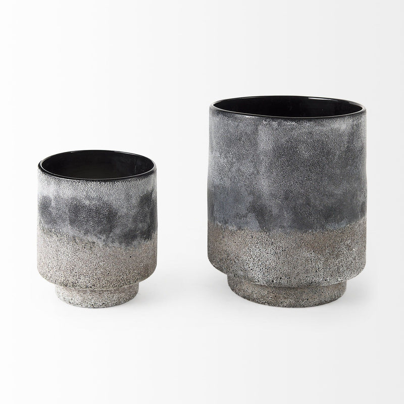 Abstract Cylinder Table Vase (397590) - Brown / Black