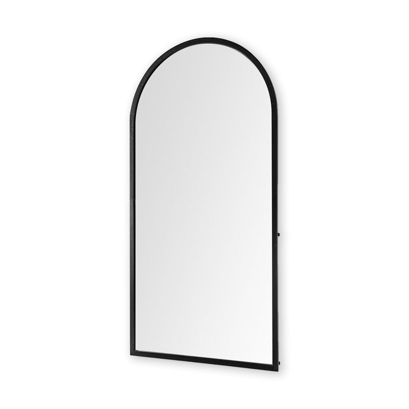 Metal Arch Framed Accent Mirror - Black
