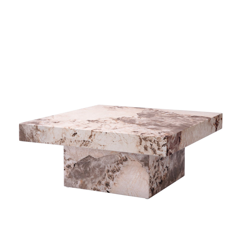 Cement Square Pedestal Coffee Table - Natural
