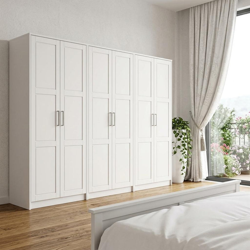 Solid Wood Six Door Combo Dresser (765123) - White