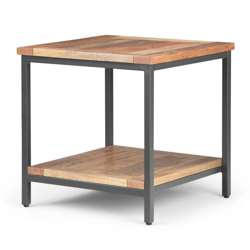 Metal Square End Table - Natural