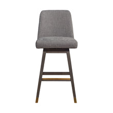 Load image into Gallery viewer, Upholstered And Solid Wood Swivel Bar Chair - Gray And Brown
