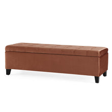 Load image into Gallery viewer, Wendover - Elegant Velvet Tufted Storage Bench With Lift-Up Top And Birch Wood Legs
