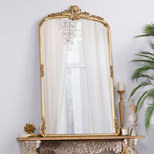 Load image into Gallery viewer, Traditional Handcrafted Over Mantle Mirror - Antique Gold
