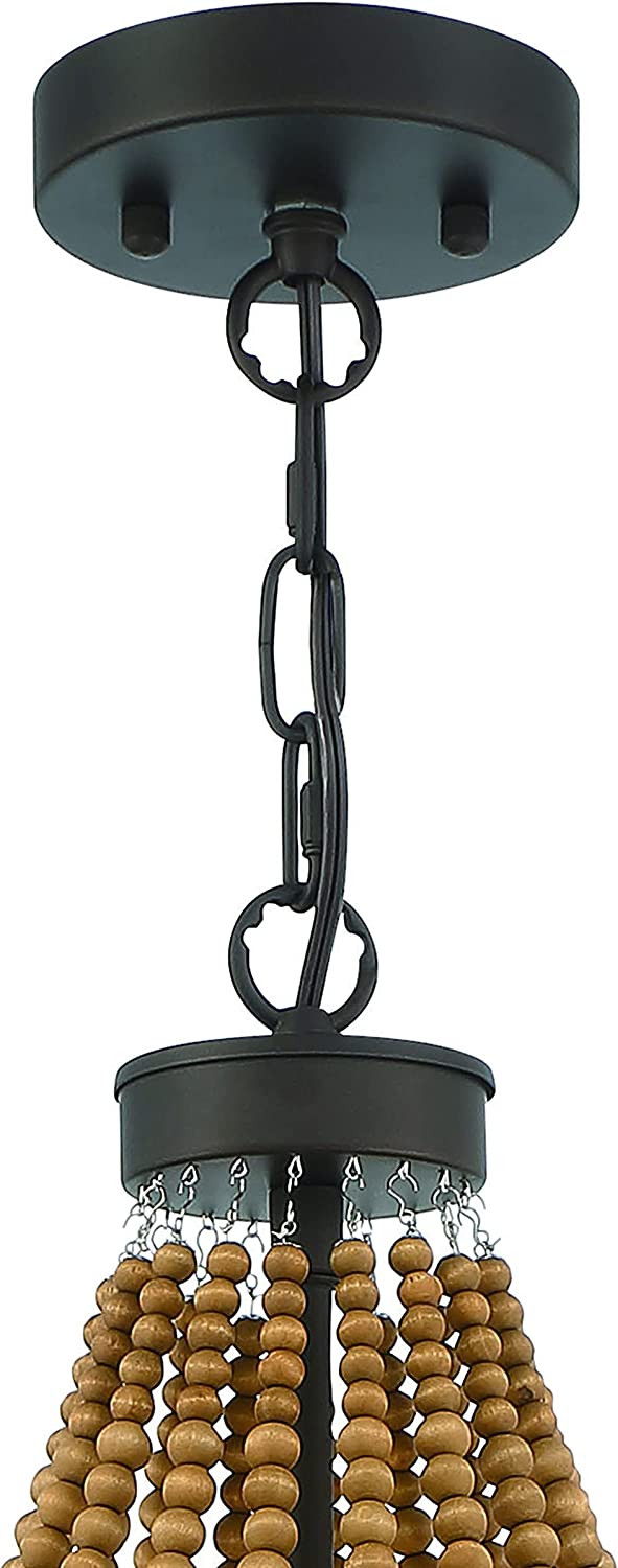 Candle Style Five Light Metal Dimmable Chandelier - Brown / Black