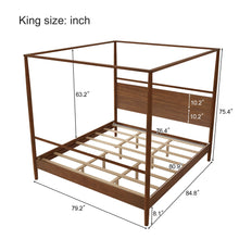 Load image into Gallery viewer, Canopy Bed Frame 4 Posters Bed No Box Spring Needed
