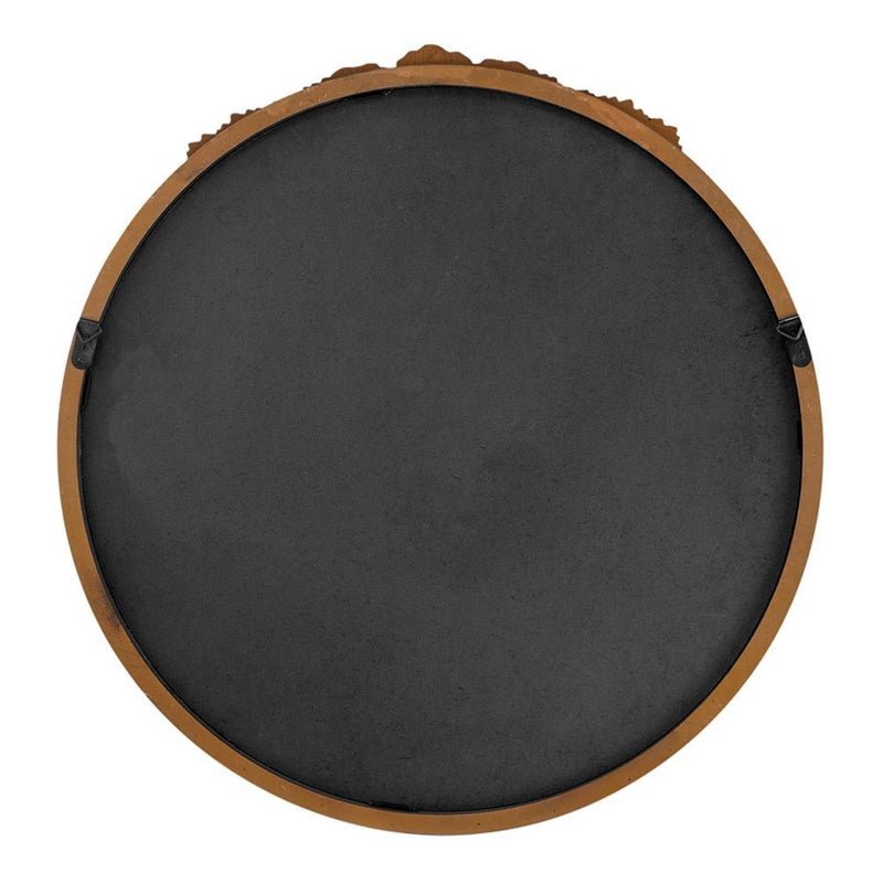 30" Crowned Top Antiqued Glass Framed Accent Mirror - Brown