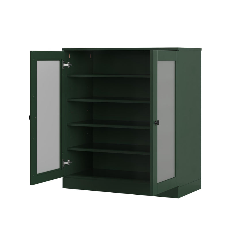 Twenty Pair Solid Woodshoe Storage Cabinet (752378) - Green